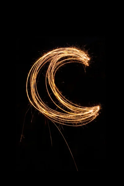 Sparkler HALF MOON SIgn — Fotografia de Stock