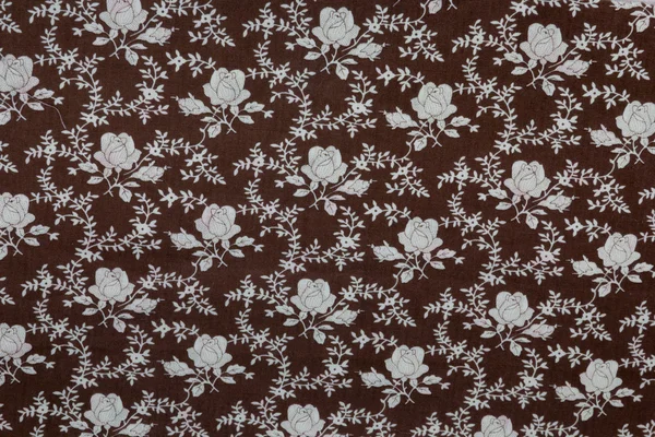Brown floral fabric. — Stock Photo, Image