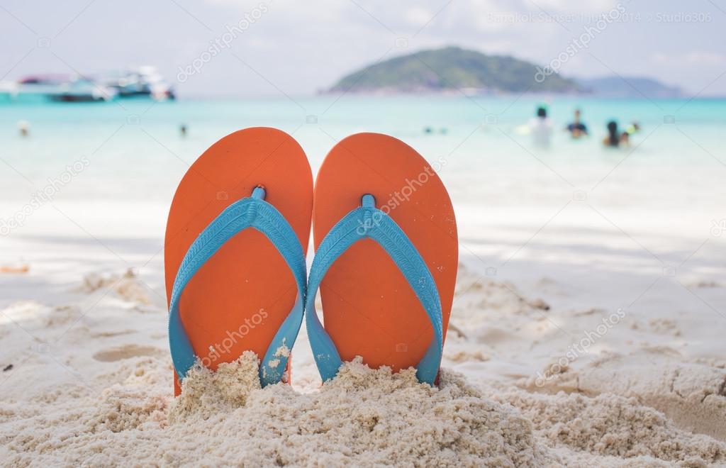 Sandals on the beach