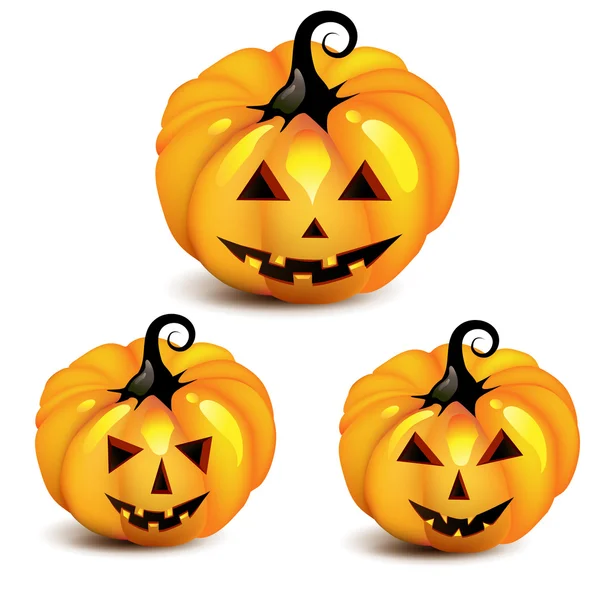 Halloween pumpkin over white — Stock Vector