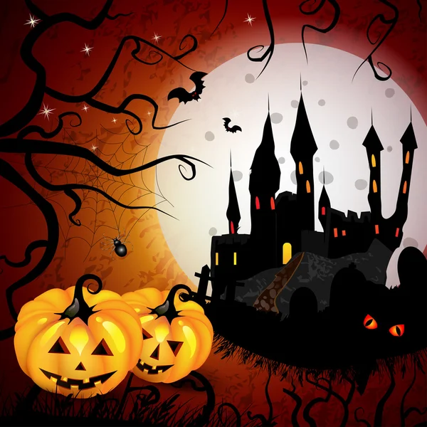 Tarjeta de Halloween con calabaza — Archivo Imágenes Vectoriales