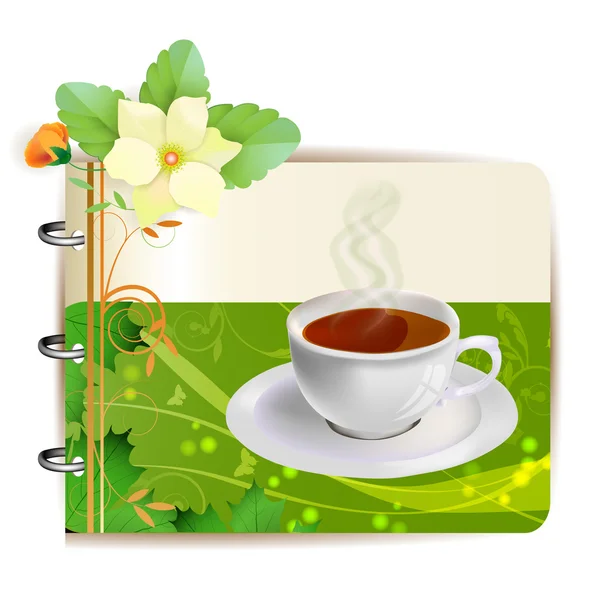 Background with cap of tea — Stock Vector