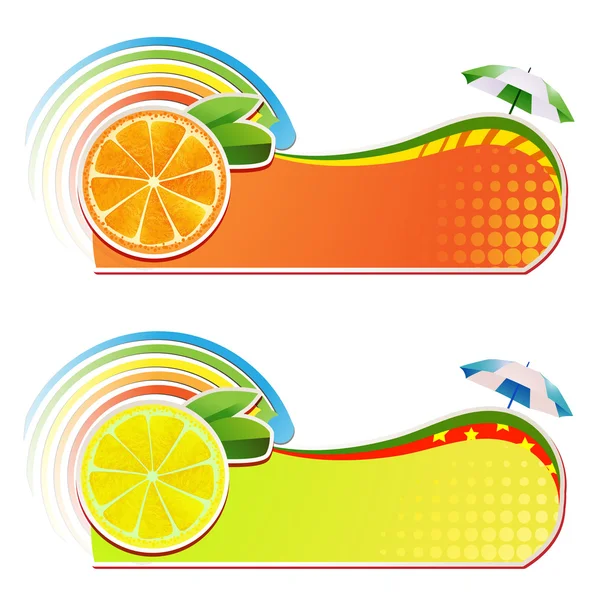 Tranches orange et citron — Image vectorielle