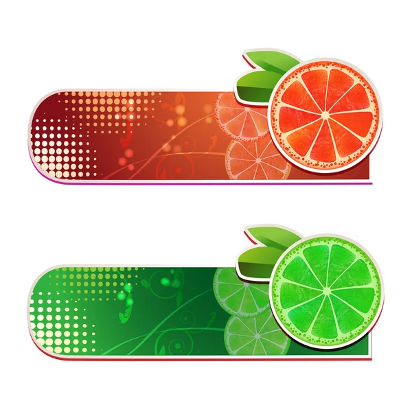 Bannery s grapefruit — Stockový vektor