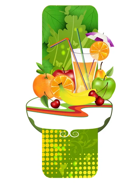 Fruits. Fresh juice — Stock Vector