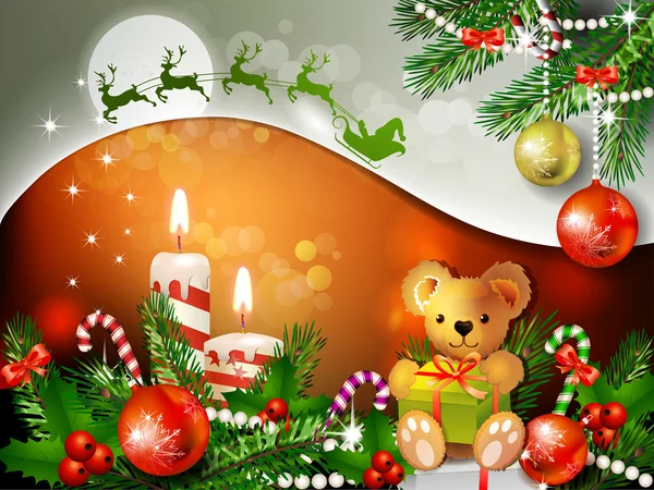 Decorazione natalizia con candele — Vettoriale Stock