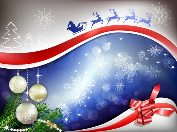 Vánoční dekorace s mašlí — Stockový vektor