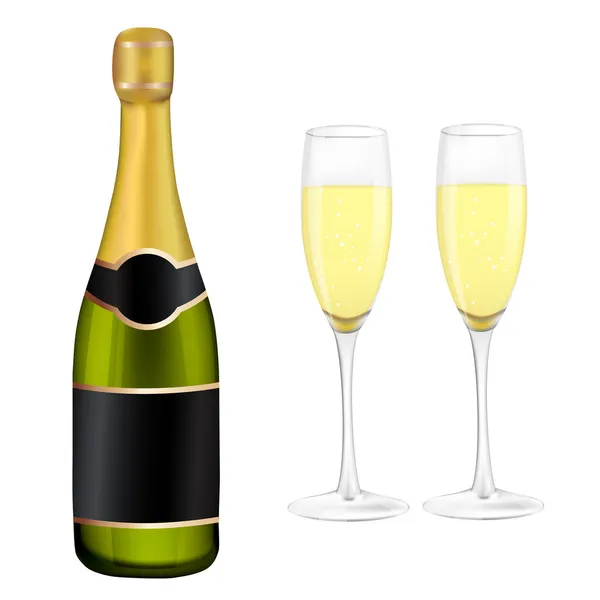 ᐈ Champagne glasses and bottles stock vectors, Royalty Free champagne glasses illustrations