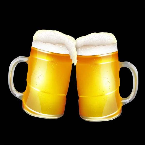 Two beer mugs — Stock Vector