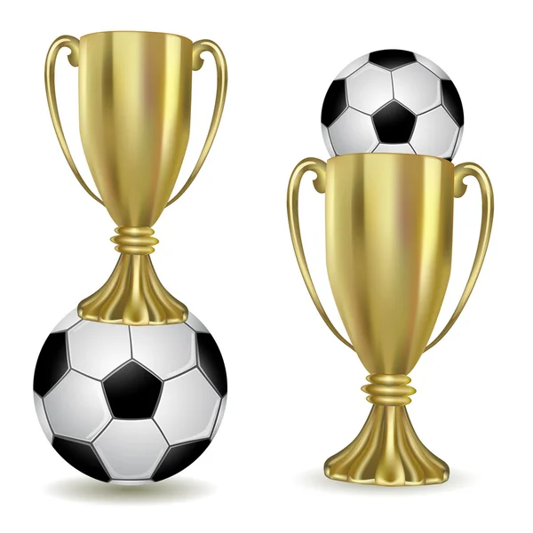 Football cup with ball — Stock Vector