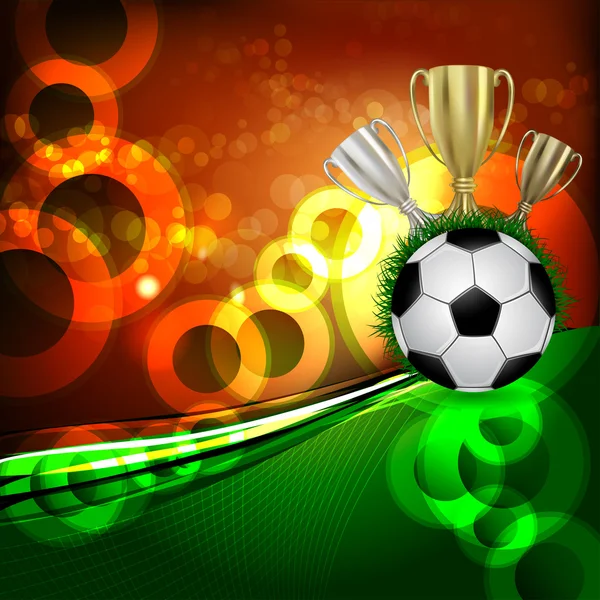 Fußballpokal mit Ball — Stockvektor