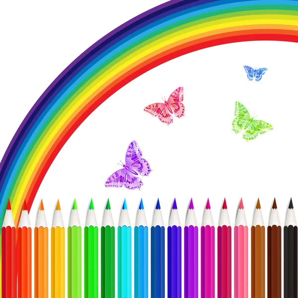 Jeu de crayons de couleur — Image vectorielle