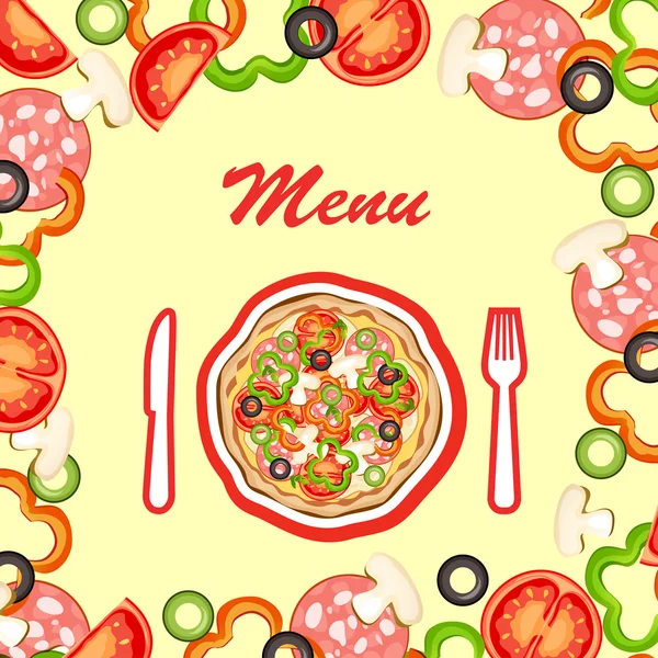 Menú de pizza — Vector de stock