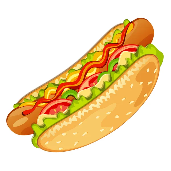 Perrito caliente — Vector de stock