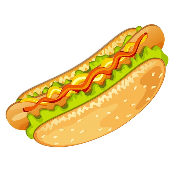 Ilustracja hot-dog — Wektor stockowy