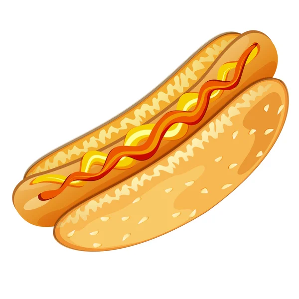 Ilustracja hot-dog — Wektor stockowy