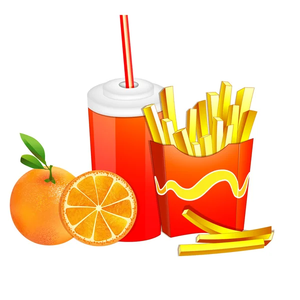 Fast-food producten. — Stockvector