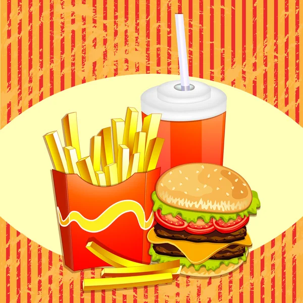 Fast food products. — Stock Vector