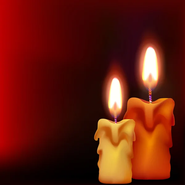 두 개의 촛불의 그림 — 스톡 벡터