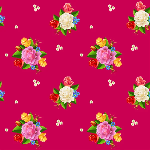 Patrón de rosa sin costura — Archivo Imágenes Vectoriales