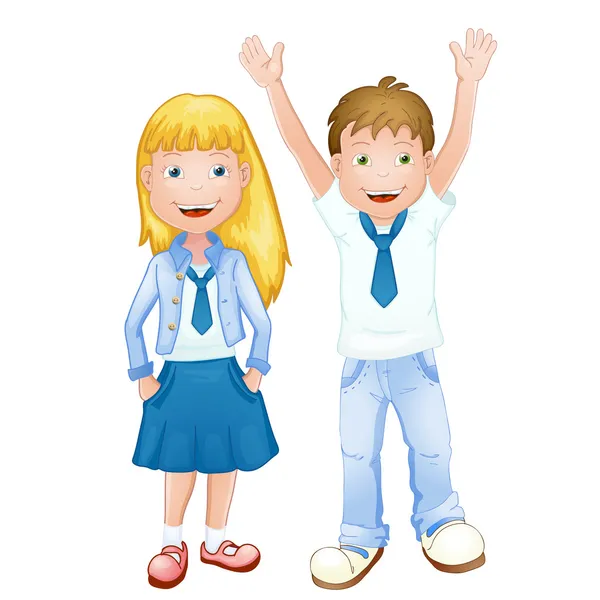 Boy and girl in school uniform Stock Vector Image by ©analia26 45984683