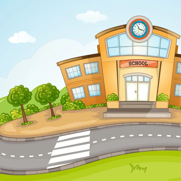 Illustration des Schulgebäudes. — Stockvektor