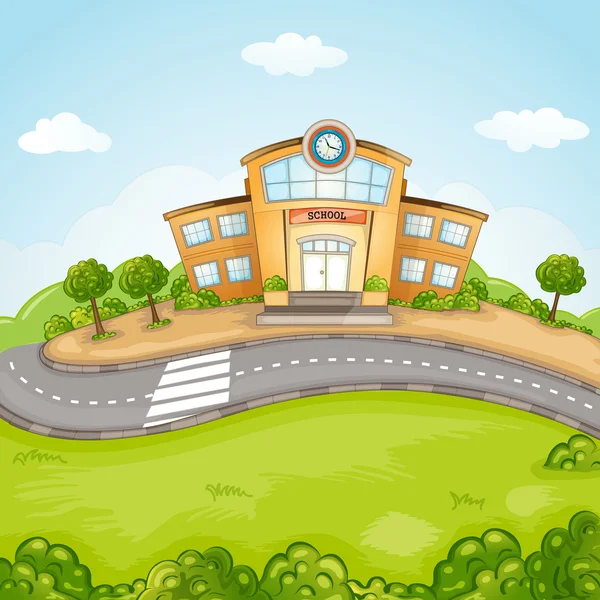 Illustration of School Building. — Stock Vector