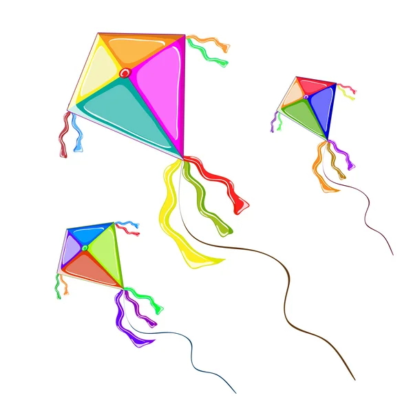 Cerfs-volants colorés — Image vectorielle