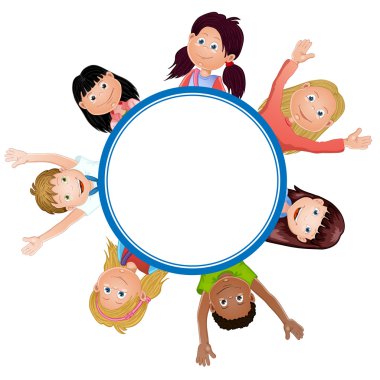 sevimli çizgi çocuk çerçeve