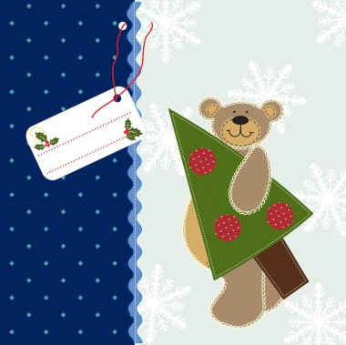 oyuncak ayı ile Noel arka plan