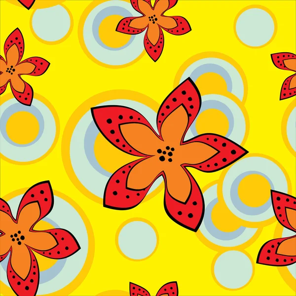 Fleurs motif sans couture — Image vectorielle