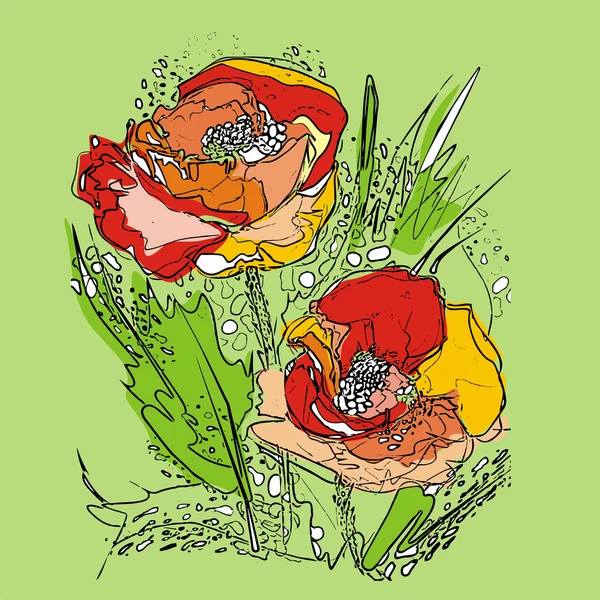 Bei fiori sfondo — Vettoriale Stock