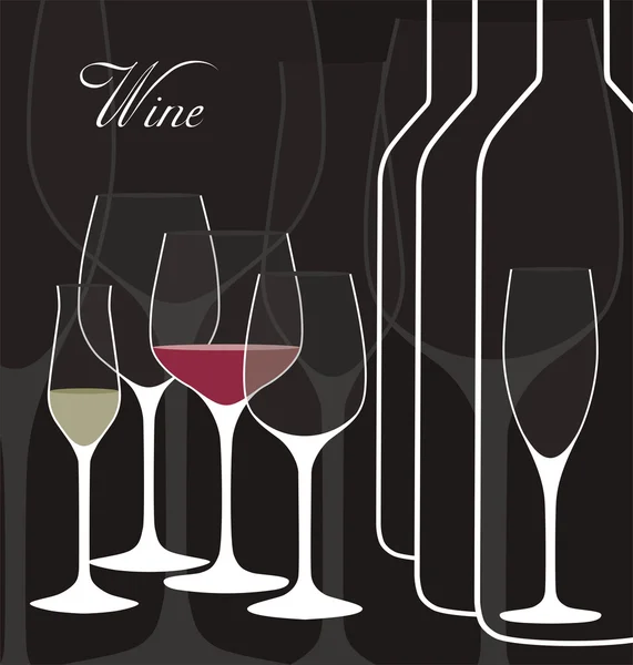 ワイングラスを持つベクトルの背景. — ストックベクタ