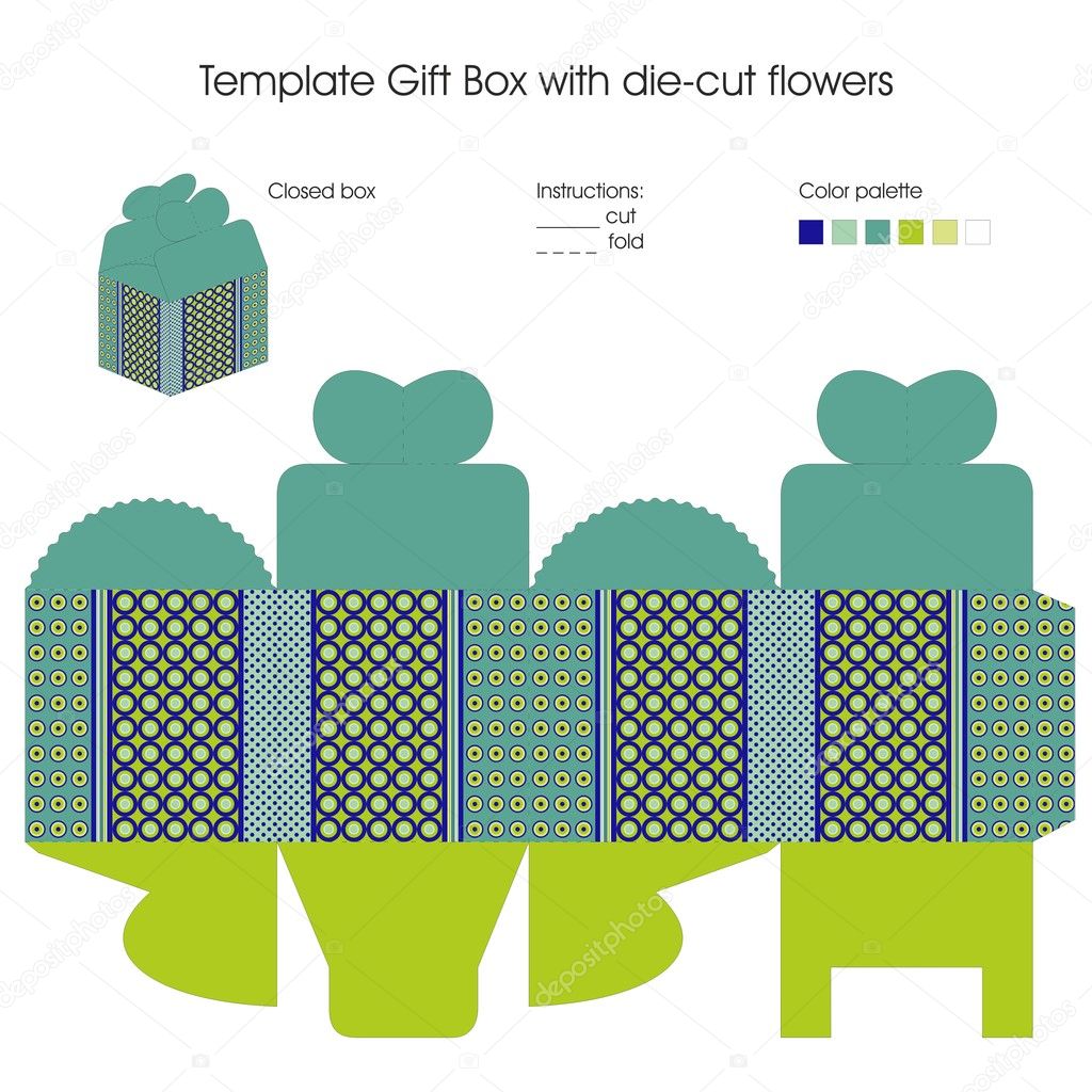 Template for gift box
