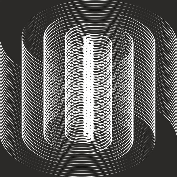 A black and white spiral optical illusion