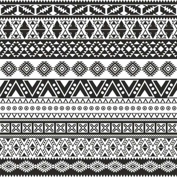 Tribal seamless pattern - aztec black and white background