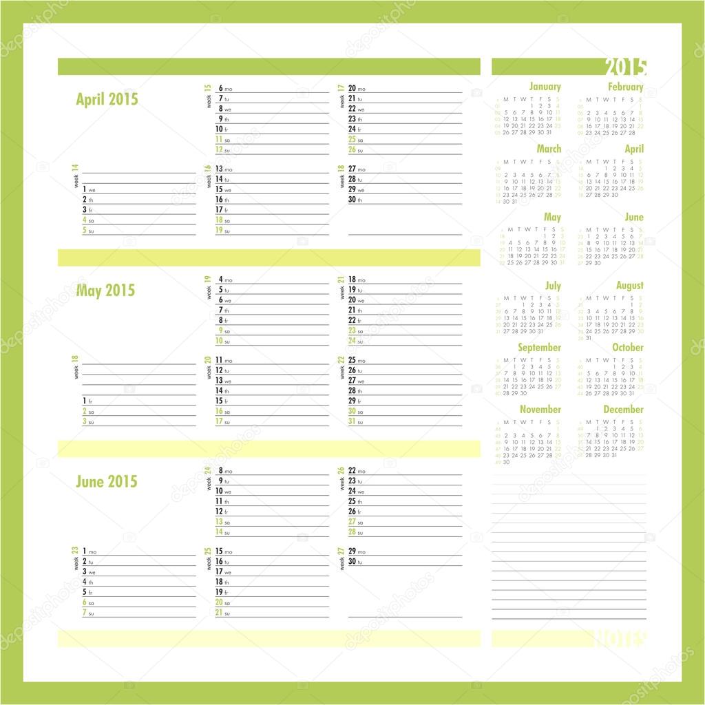 Vector planner for 20134 -Three month calendar