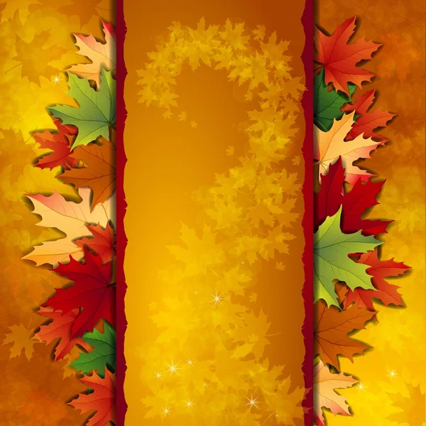 Autumn background with maple leaves — Stock Vector