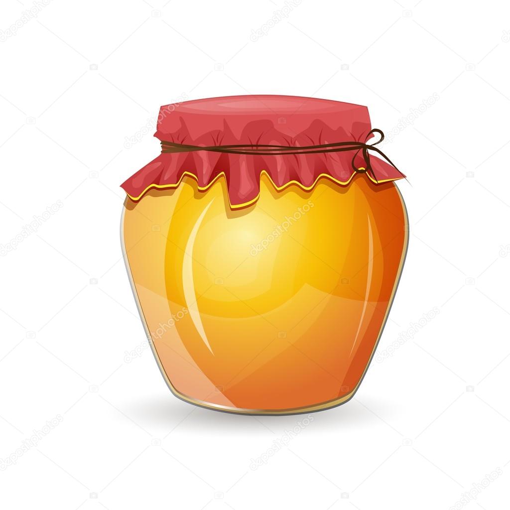 Honey jar isolated on white