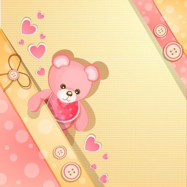 pembe bebek duş kart ile şirin ayıcık