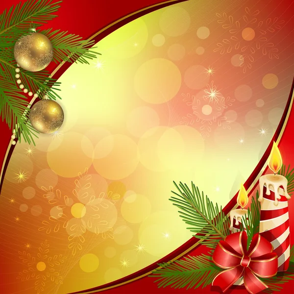Vacker jul bakgrund med brinnande ljus — Stock vektor