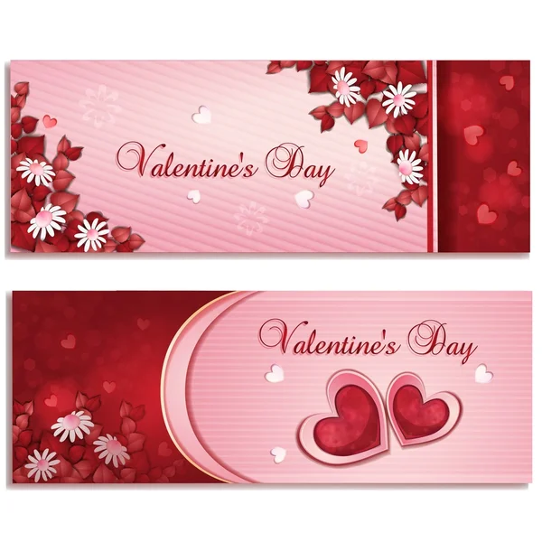 Aftelkalender voor Valentijnsdag banners — Stockvector
