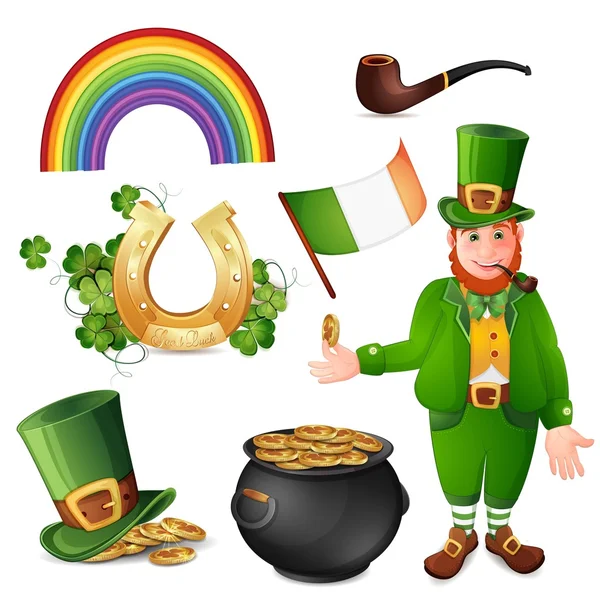 Leprechaun et Saint Patrick — Image vectorielle