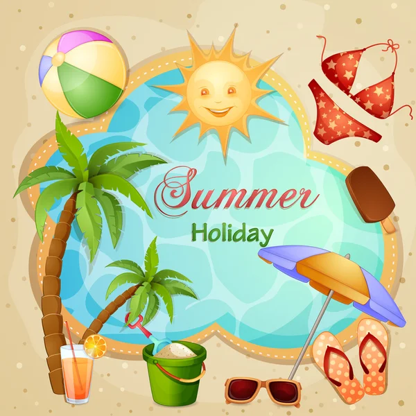 Summer holiday illustration — Stock Vector