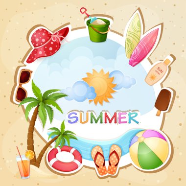 Summer beach illustration clipart