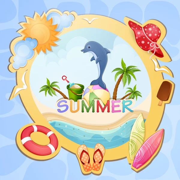 Letní dovolená ilustrace — Stockový vektor