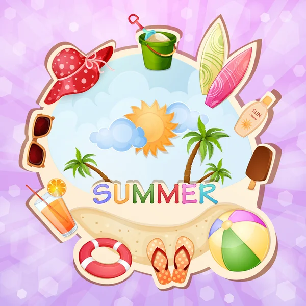 Summer holiday illustration — Stock Vector