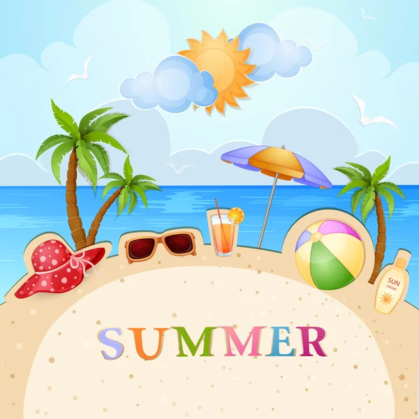 Summer holiday illustration — Stock Vector