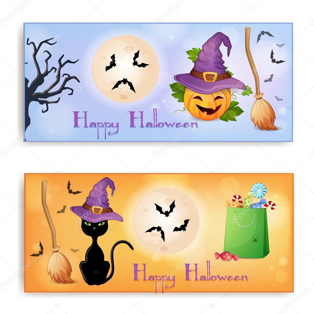 Set of two Halloween banners