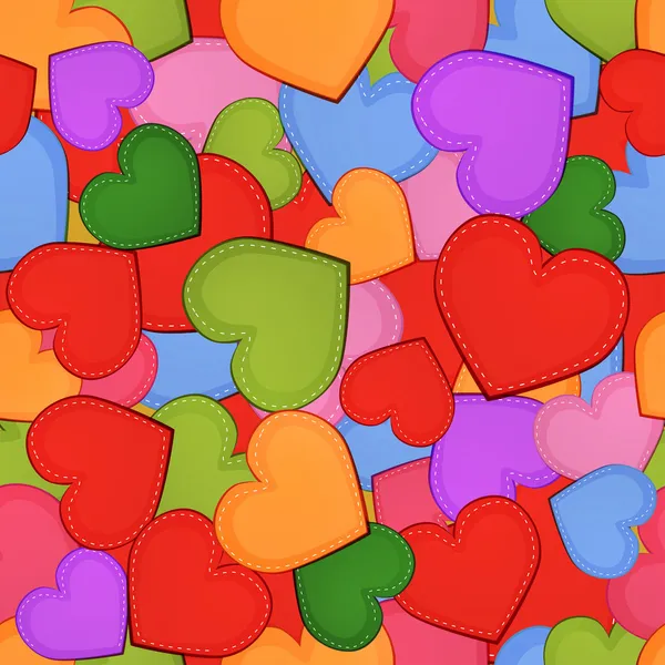 Valentýna bezešvé vzor s barevné srdce — Stockový vektor